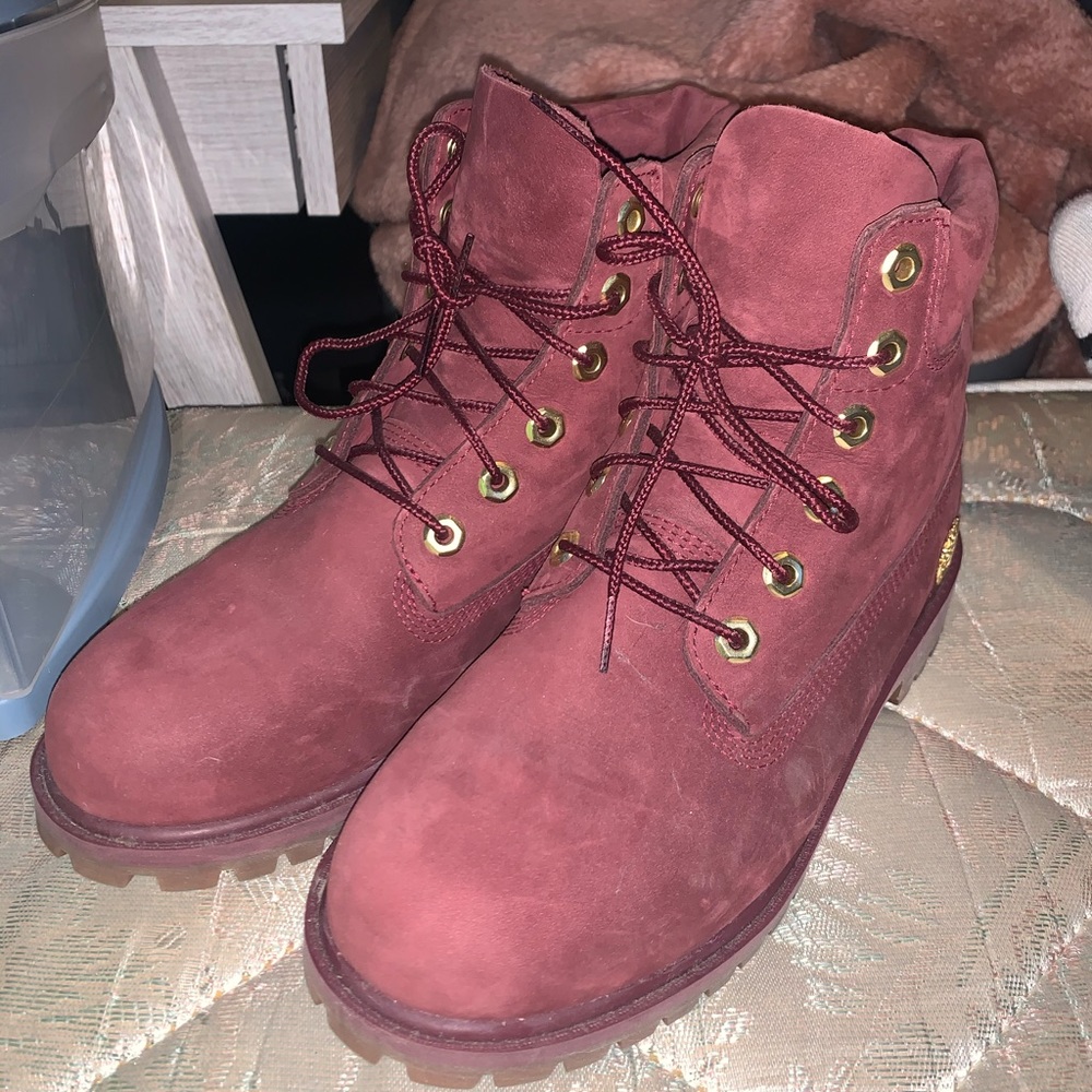 Burgundy Timberlands
